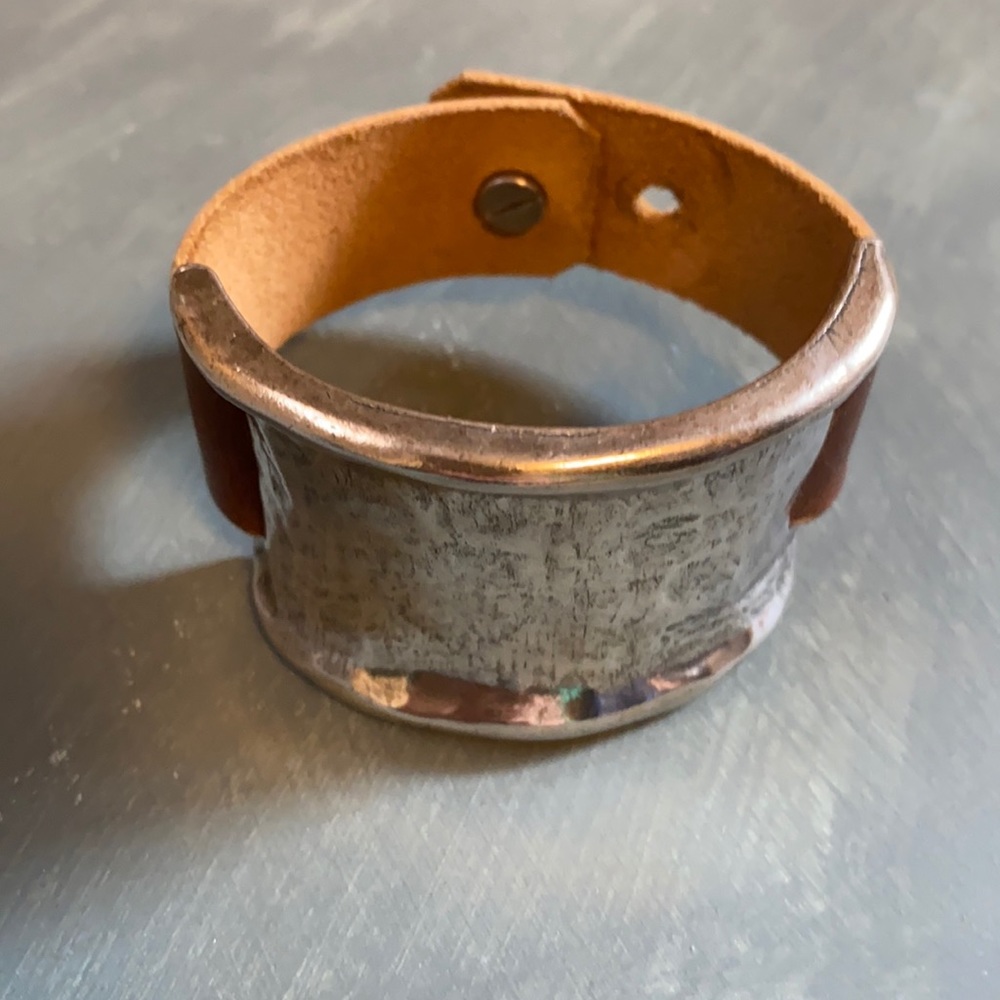 Sterling and leather cuff